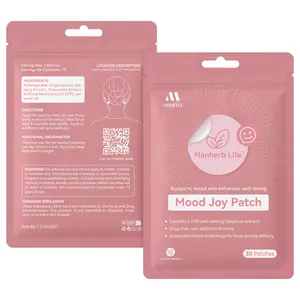 Mood Joy Patch for Calm & Positive Mood - 30 Transdermal Patches with 5-HTP, Ashwagandha, Natural Stress & Anxiety Relief, Non-Drug, 8-Hour Sustained Release