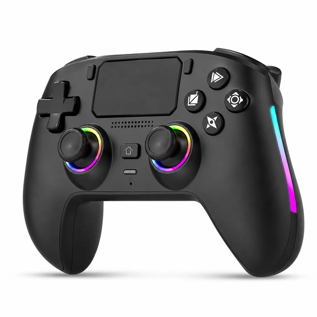 RGB Wireless Gaming Controller with Bluetooth 5.2 for PS3/PS4, Steam, Windows PC - Gamer Stuff with 7-Color Lighting, 1000mAh Battery, Hall Effect Controls, Turbo Function, Programmable Buttons, 3.5mm Headphone Jack（no ps5）