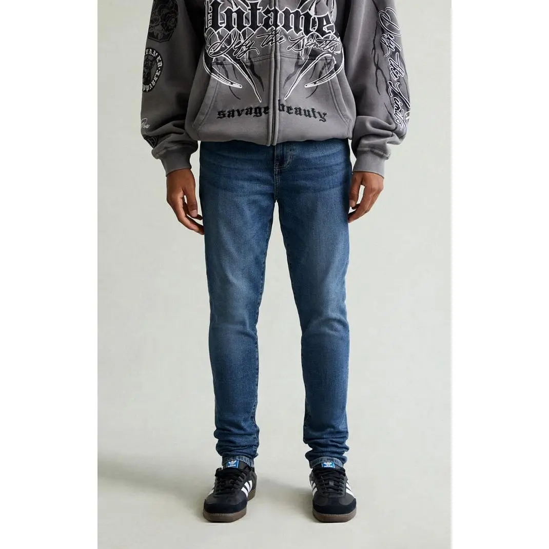 Pacsun Men's Bryce Stacked Skinny Jeans Stretch Dark Blue Pacsun Men's Bryce Stacked Skinny Jeans Stretch Dark Blue