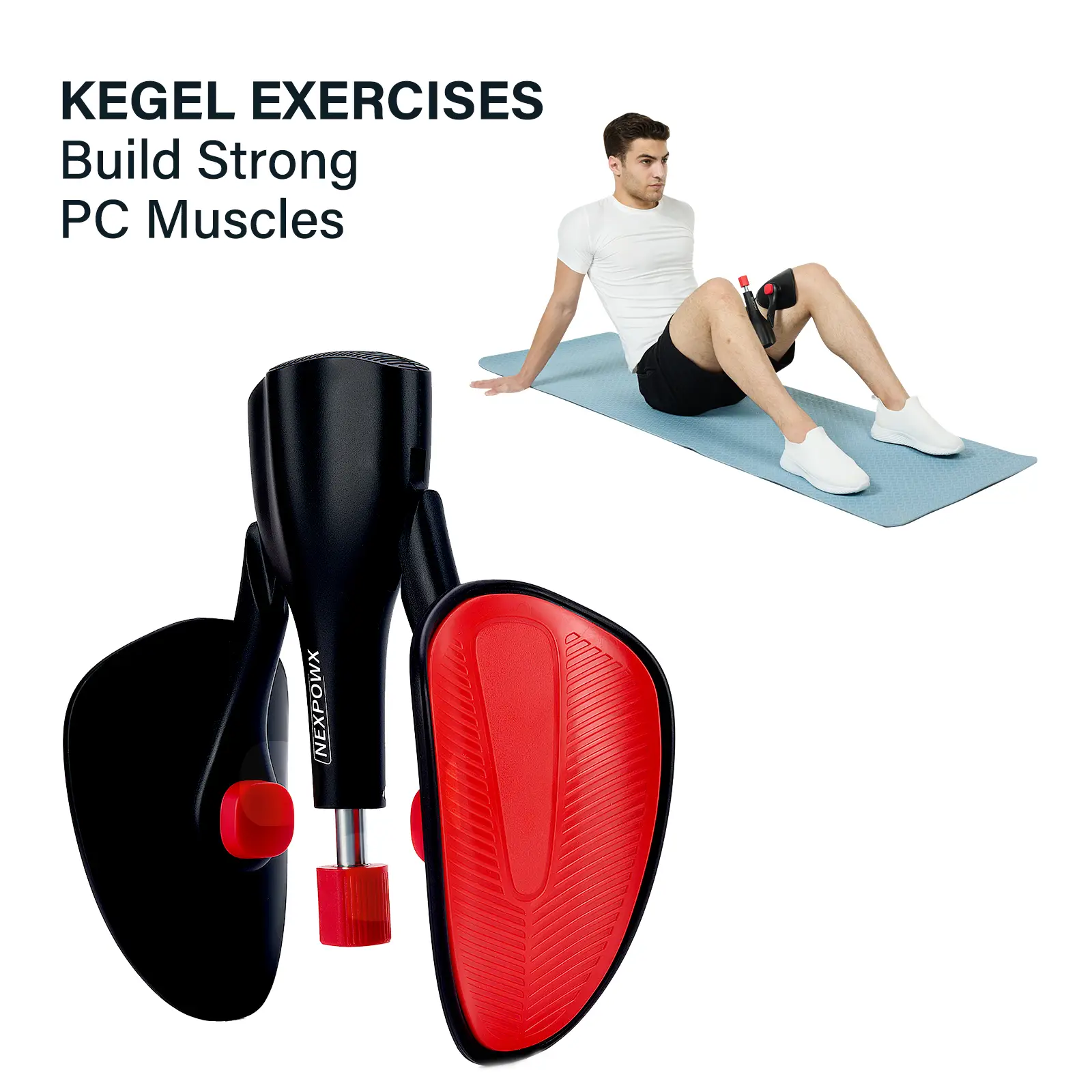 Nexpowx Kegel Exercise Equipment, Pelvic Floor Trainer, Thigh Trainer, Leg Exercise Equipment, Home Fitness Equipment, Suitable for Men and Women, Gif
