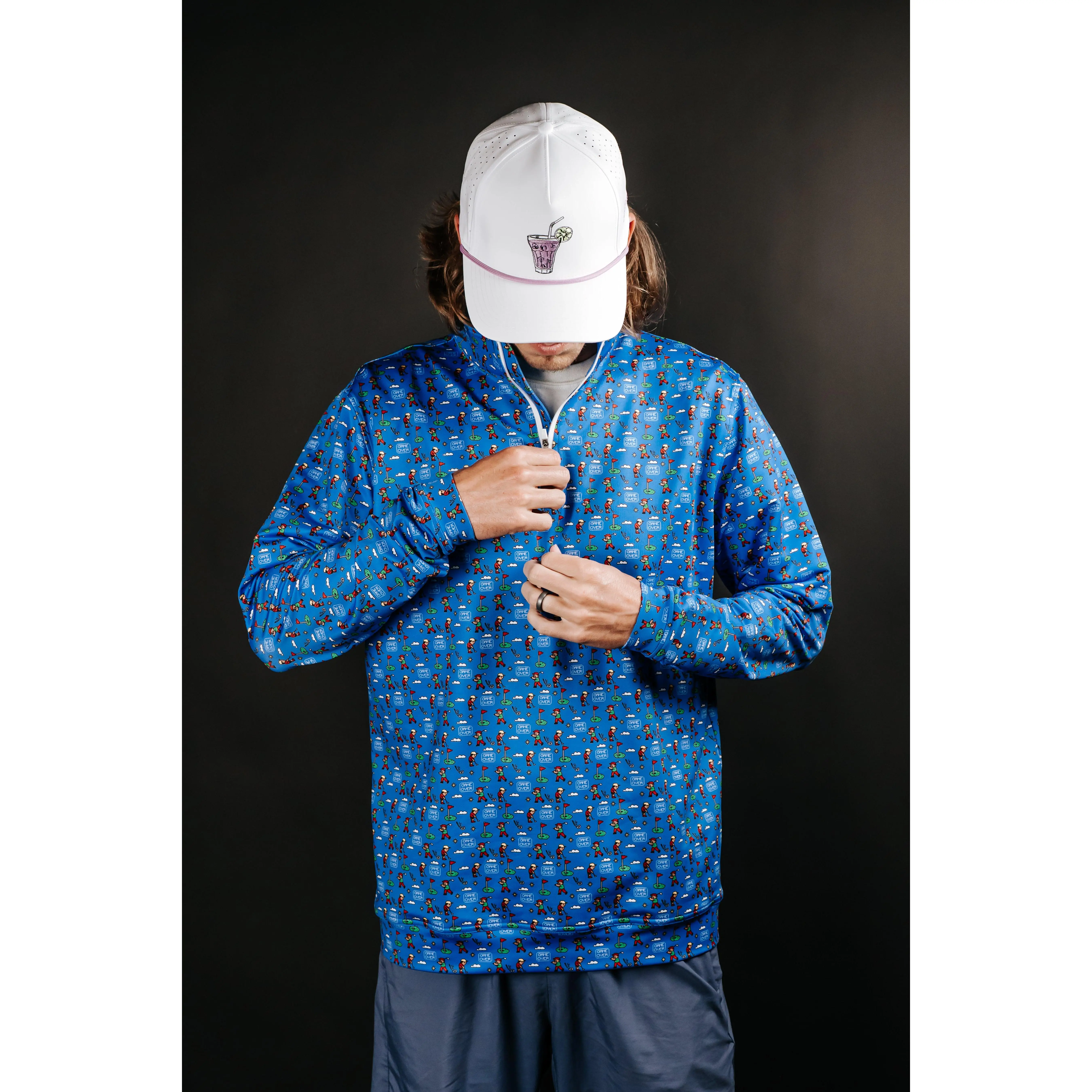 Game Over 8 Bit Quarter Zip