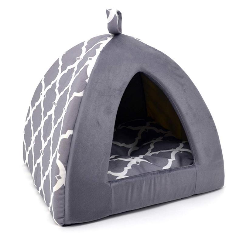 Pet Tent Bed for Cats & Small Dogs - Cozy Retreat with Super-Soft Poly-Foam & Ultra-Plush Pillow - Sturdy Design, Machine Washable, Easy Assembly - Perfect for Home Charm & Pet Comfort - Puppy
