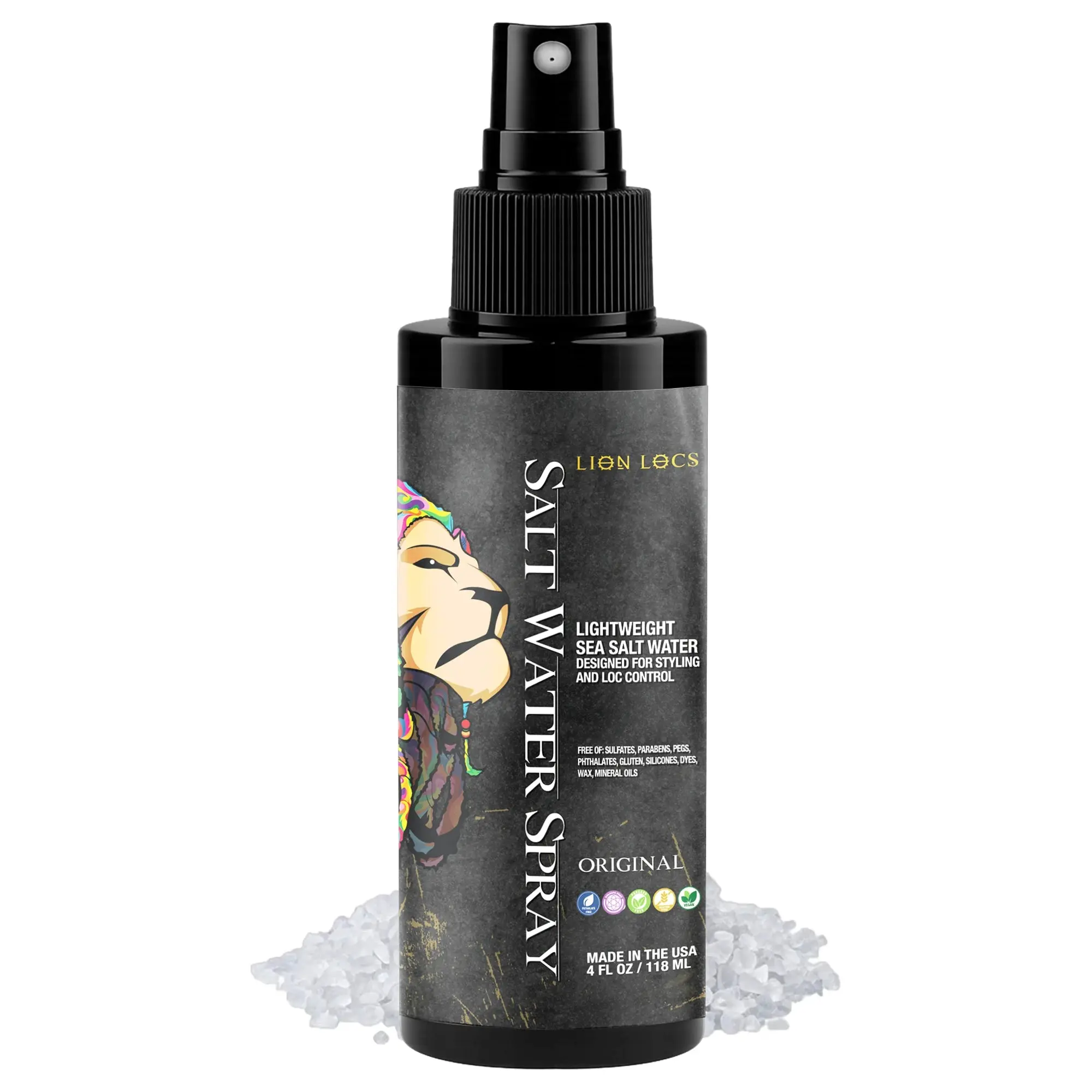 Lion Locs Sea Salt Hair Spray for Starter Dreadlocks, Curls & Natural Hair – Texturizing Retwist Spray, Lightweight Hold