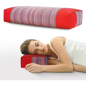 Adjustable  Buckwheat Pillow for   -  Cooling  Support Bed Pillow for Side &  Sleepers with Night Sweats (21x8x4 Red)