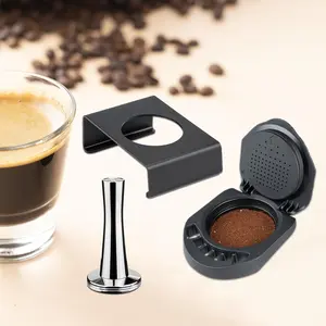 Reusable Capsule Adapter Compatible with Dolce Gusto, Replaceable Coffee Pod Converter, Includes 41mm Press Cap and Adapter Stand