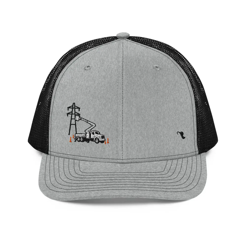 Bucket Truck Hat  Lineman Trucker Hat Utility Worker Cap Power Line Worker Gift  Electric Company Hat Richardson Style Hat