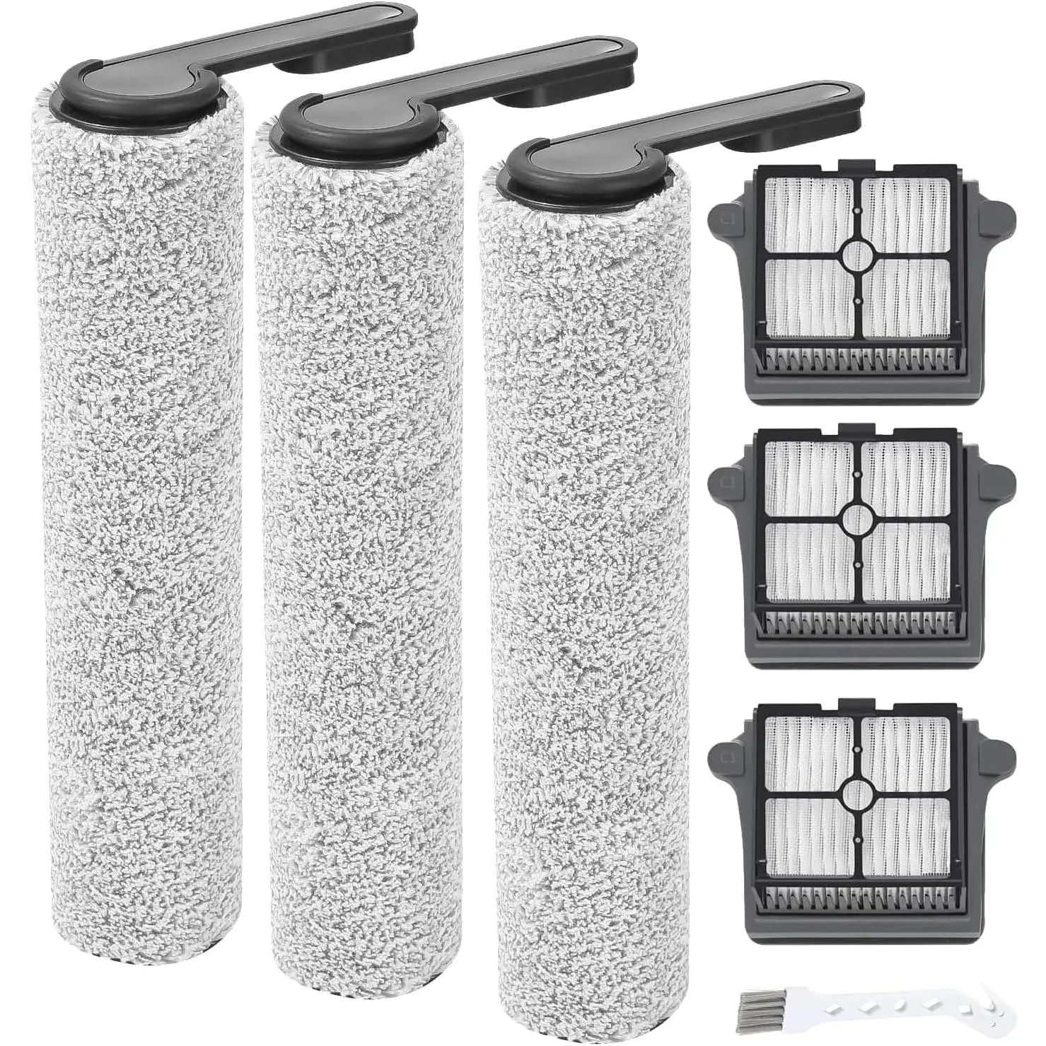 (7pcs) HEPA Filters & Replacement Parts Kit Brush Rollers Compatible Parts Accessories Kit For Tineco Floor ONE S6/S7 Pro Wet Dry Vacuum Cleaner, Replacement Inclue 3 Vacuum Filter, 3 Brush Rollers