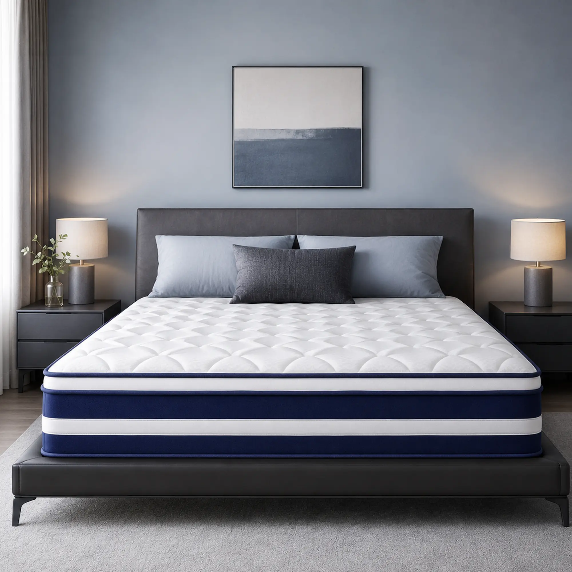 10/12/14 Inch Twin Full Queen King , Hybrid Memory Foam Mattress in a Box | Pocket Spring + Zoned Support | Soft and Comfortable, Pressure Relief, Medium Firmness, CertiPUR-US Certified(mattresses | queen size mattress | full size mattress) Set, Supportiv