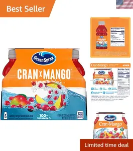 Juicy Cran-Mango Juice Drink, 10 oz Bottles - 6 Pack, Healthy Refreshment