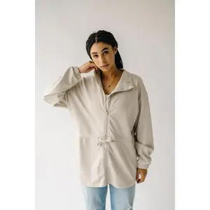 The Renna Scuba Zip-Up Jacket in Stone