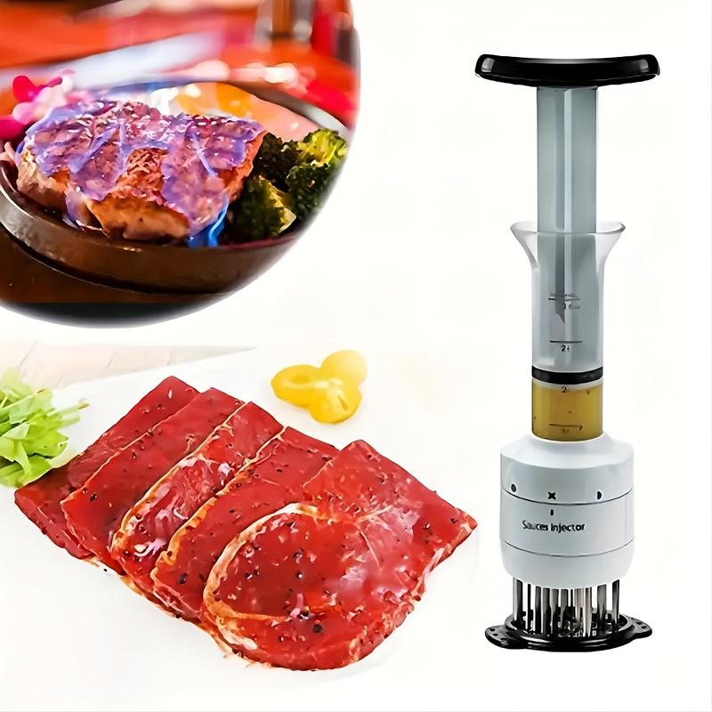 Meat Injector Kit for Tender Steaks, Professional Chef-Approved Injector for Flavoring and Tenderizing, Essential BBQ Grill Accessory