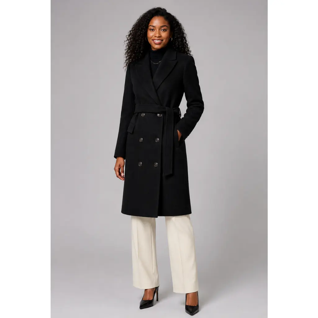 Armania Lapel Split Coat with Belt