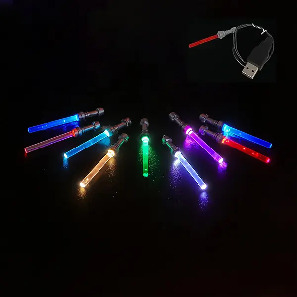 BrickBling USB-Powered LED Lightsaber - Minifigure-Specific Building Toy, 50cm USB Cable, Continuous Illumination, Ideal for Birthday/Holiday Gifts, Collecting Item