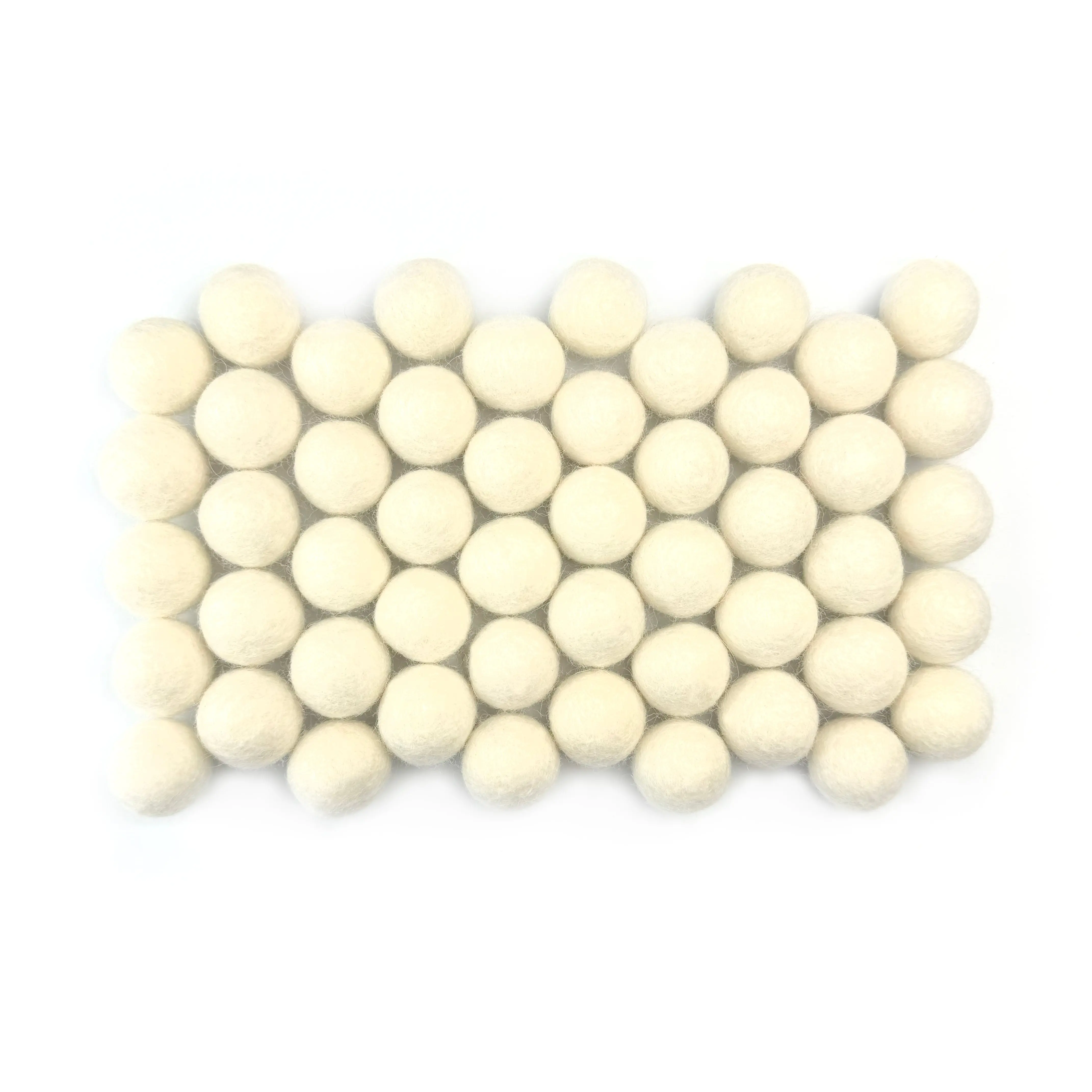 All Natural White Wool Felt Balls for Crafts & Sensory Play (50 Pack)