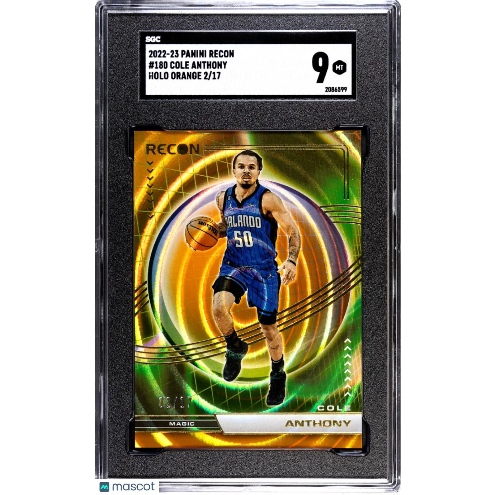 Cole Anthony SGC 2022 23 Panini Recon #180 Holo Orange Basketball 9