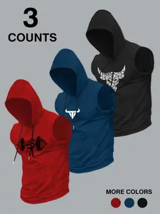 Men's Summer Casual Sports Hoodie Vest, Lightweight Breathable Fabric, Perfect for Outdoor Activities & Daily Wear, Athletic Sports Clothing