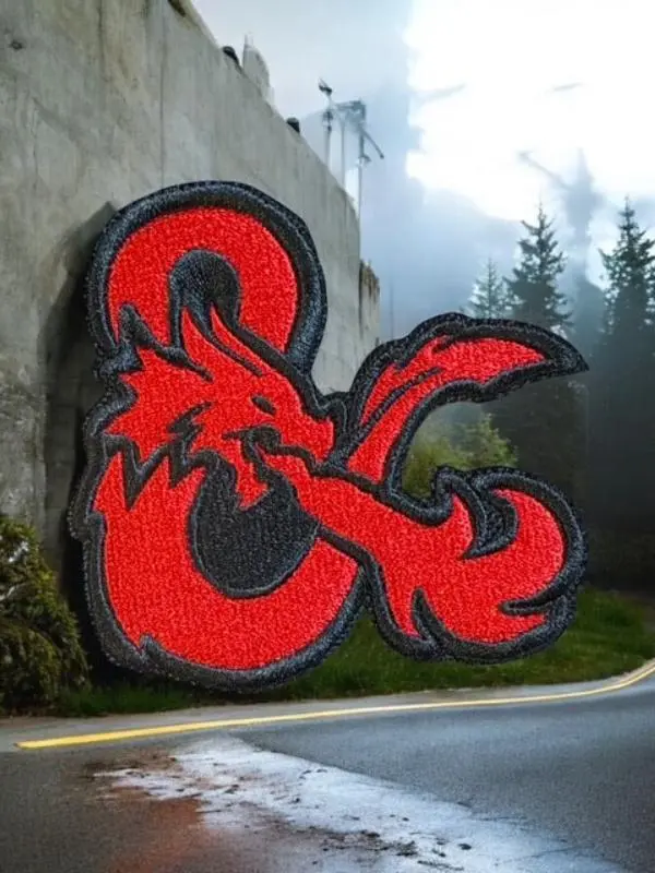 Dungeons and Dragons Symbol Patch Hand Embroidered Embroidery Design