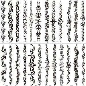 8 Tribal Temporary Tattoos, Unisex Body Stickers for Parties and Festivals, Easy Application and Multipurpose Designs