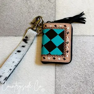 The Tag Along Checkered Mini Wallet Keychain