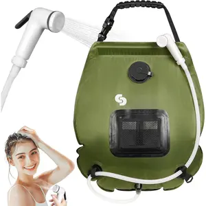 Camping Shower Bag, 5 Gal/20L Solar Heating Camping Shower with Upgraded Hose and Shower ,Portable Shower for Camping,Solar Shower