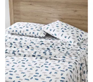 Eddie Bauer Bear Mountain Blue Cotton King Sheet Set