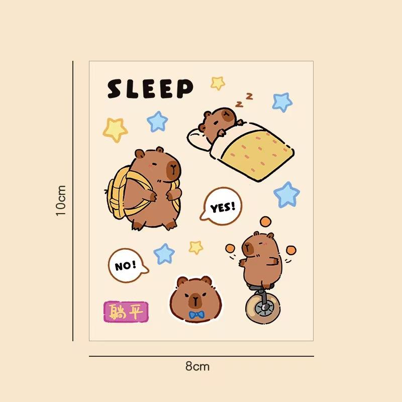 Capybara Stickers for Kids Girls Kawaii Panda Waterproof Cartoon Animal Stickers DIY Decorative Adhesive Sticker for Phone Case Stationery Party Gifts Original Design Kids' Valentine Exchanges scrapbooking  romance book sticker scrapbook supplies