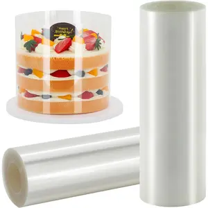 Transparent Clear Cake Strips DIY Acetate Sheet Edge for Baking Decorate Chocolate Mousse Cake Wrapping 4X394 inch