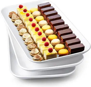16 inch Serving Platter Set, White Porcelain Platters for Serving , Large Serving Trays for Party, Entertaining, Fruit, Appetizer, Oven Safe Dinnerware Set of 3