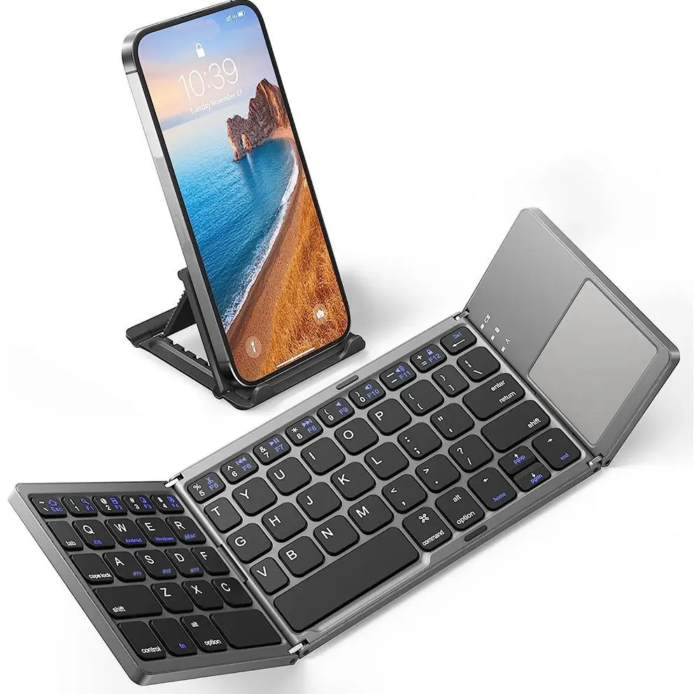 Ultra-thin Wireless Mini Bluetooth-compatible Keyboard, Foldable & Simple Design Tablet Keyboard for Household & Office