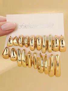 Fashionable Hoop Earrings, Fashion Earring Stacking Set for Party, Daily Clothing Decor, Trendy All-match & Exquisite Jewelry for Birthday Gift, Fashion Jewelry Accessories, Thick Studs