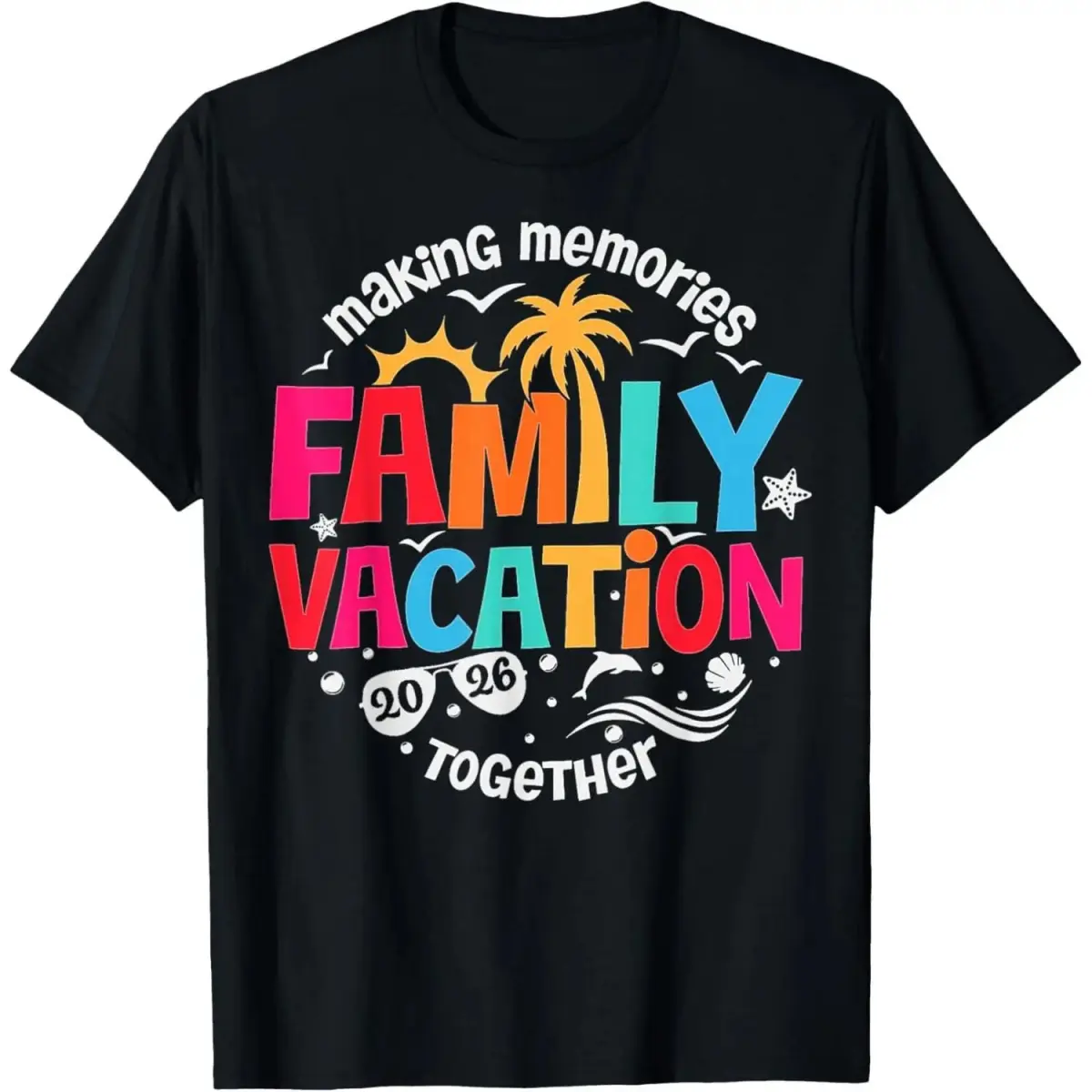 100% Cotton Family Vacation 2026 Beach Matching Family Summer Vacation T-Shirt