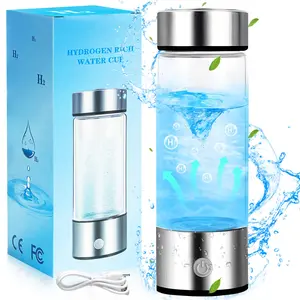 Hydrogen Water Bottles - 420ml Hydrogen Water Bottle Generator with SPE PEM Technology,Rechargeable Ionizer Machine for Home, Office, and Travel Cup Tumbler