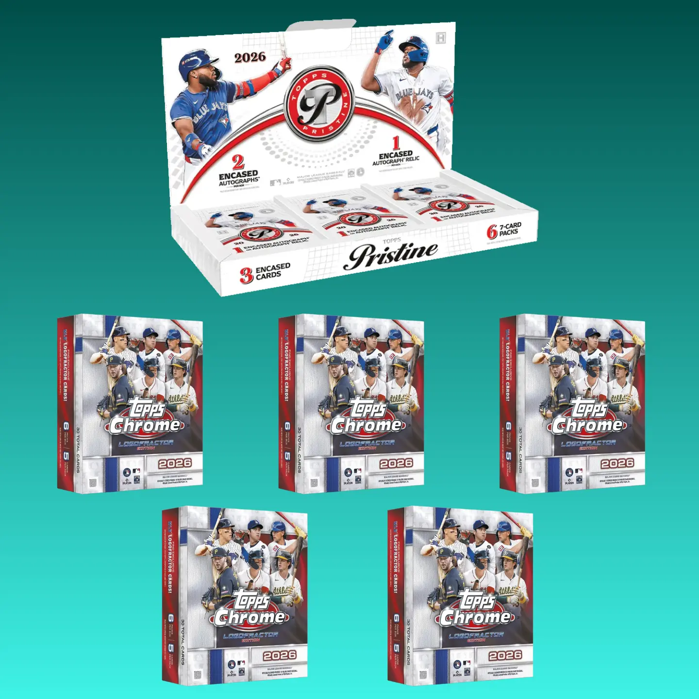TW Break #201 - (1) 2026 Topps Pristine Baseball Hobby Box + (5) 2026 Topps Chrome Logofractor Edition Baseball Boxes - Pick Your Team Break - Sports Trading Cards