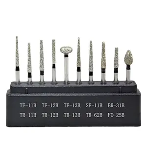 10pcs 120 Grit Medium Diamond Burs - Power Tool Accessories for Die Grinders, Flex Shaft Machines