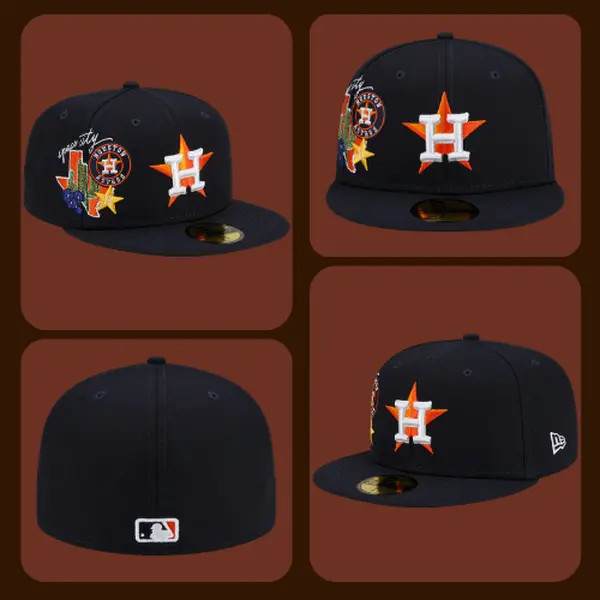 New Era Houston Astros MLB Baseball Hat Navy 59FIFTY Fitted Cap Classic Streetwear Collection