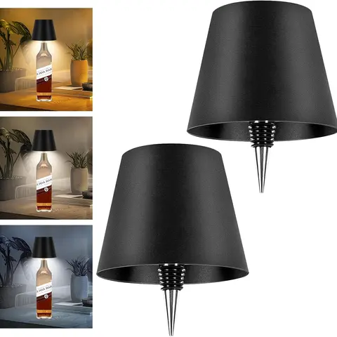 2026 Wireless Portable Bottle Lamp - 3 Color Changing Stepless Brightness Warm White Lighting, Rechargeable Ambient Table Lamp for Bedroom Decor, Creative Gift for Women, Wireless Portable Lamp