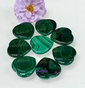 Natural Malachite Hearts 28mm Crystals Healing Energy