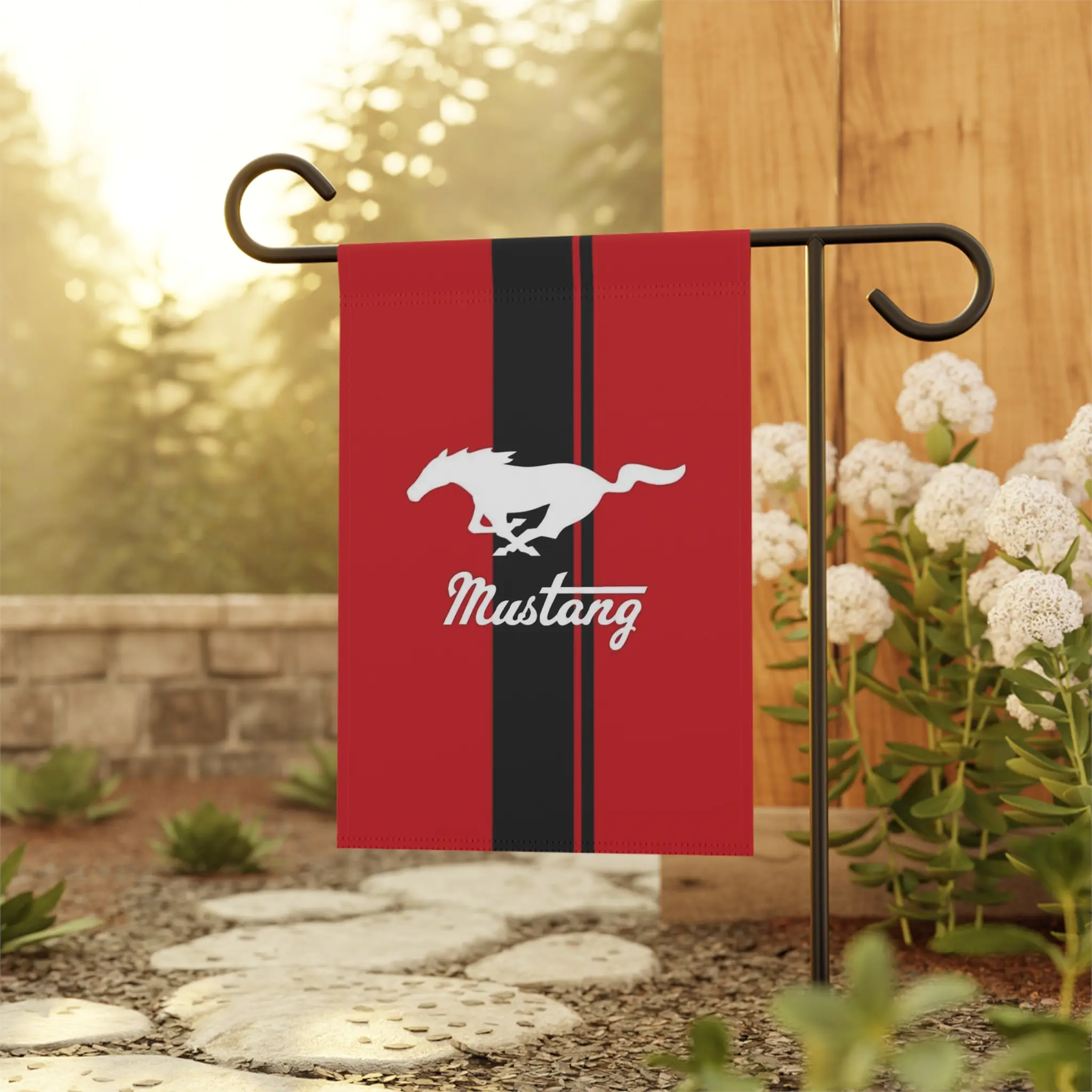 Ford Mustang Garden Flag & House Flag – Double Sided Outdoor Yard Banner, Garage Wall Decor, Gift for Car Lovers