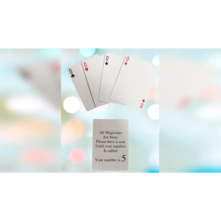 Caj Magic Infinite Zeros - 5 Specially Printed Utility Cards for Self-Working Magic Tricks with Red Bicycle Backs & Unique Back Text