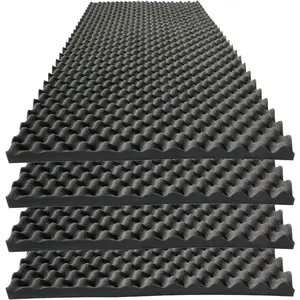 4 PCS Acoustic Panels,48''X24''X2'' Egg Crate Foam Soundproof Foam Wall Panels,High Density Fireproof Noise Cancelling Foam Studio Foam Panel,Noise (Black)