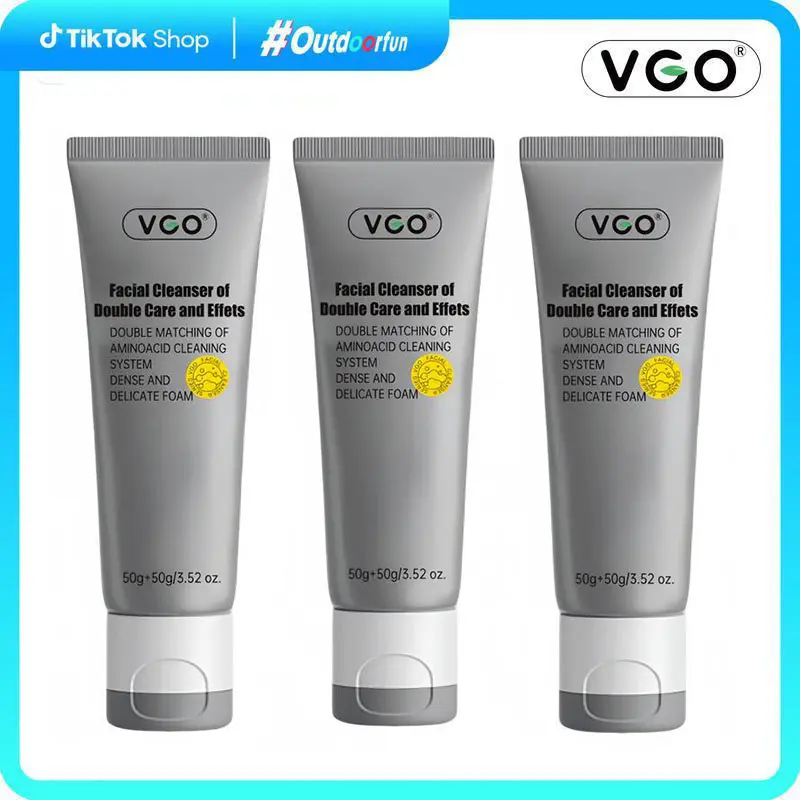 VGO Amino Acid Foaming Cleanser, Daily Hydrating Face Wash with Coconut for Sensitive & All Skin Types, 50g Dual-Tube, Moisturizer, Facial Wash, Amino Acid Cleansing System, Mousse, Acrylate (Ester) Copolymer Sodium, Soft Skin