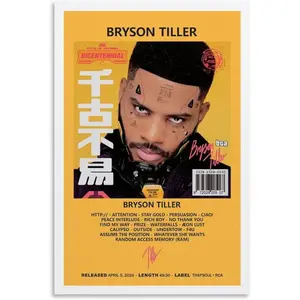 Bryson Tiller Album Print, Hip Hop Poster, Rap Album Cover, Bryson Tiller Poster, Music Album Cover Print