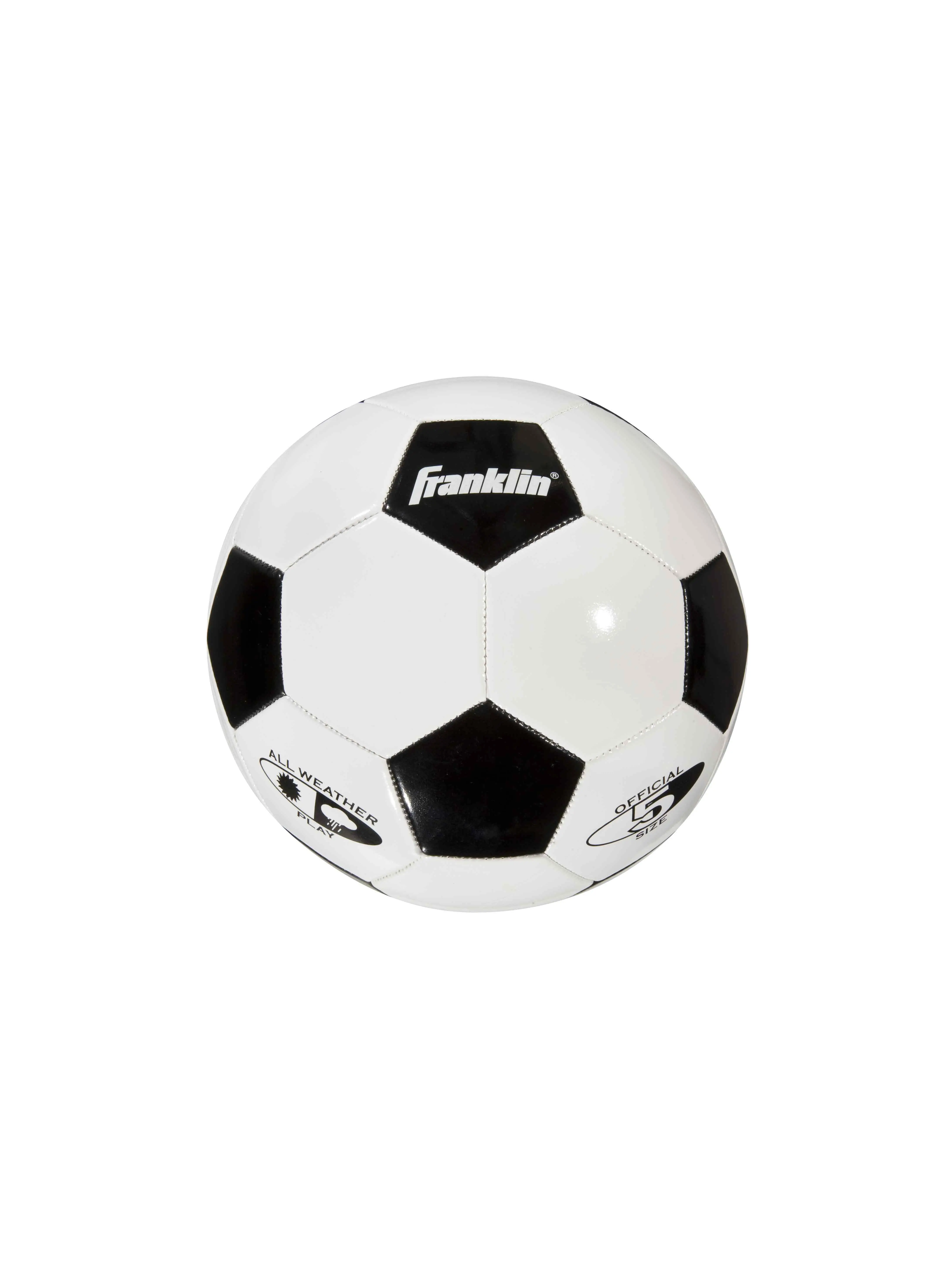 Franklin Competition 100 Soccer Ball, Official Size 5 Traditional Style with Precision-Stitched PVC Cover, Butyl Bladder & AFT Anti-Fungal Treatment, Football Balls