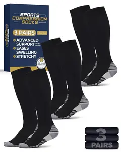 Pembrook Compression Socks for Men 20-30 mmHg - Medical, 3 Pairs, Comfortable Support