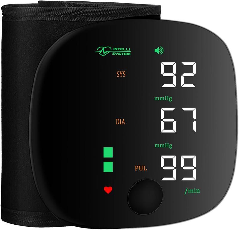 Rechargeable Wrist Blood Pressure with LED Touch Screen, Voice Broadcast & 99x2 Memory Made Simple. Accurate Home Bp Tracking(1/2 PCS)