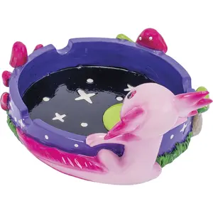 Pink Axolotl Novelty Ashtray with Star & Mushroom