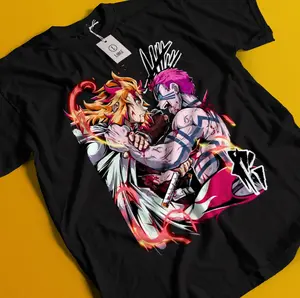 Demon Slayer Shirt Akaza vs Rengoku  Tshirt Zenitsu T-Shirt Muzan Tanjiro Doma