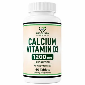 Calcium 1200mg with Vitamin D3 40mcg | Bone & Muscle Support Supplement | 60 Tablets | 30 Servings | Daily Calcium Formula for Women & Men | Me Gusta Health