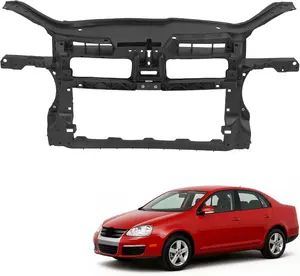 Radiator Support Compatible with 2005-2010 Volkswagen Jetta 2.5L Engine Replacement for VW1225128 1K0805588Q Plastic & Steel Electrophoresis Black