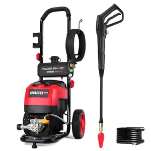 2025 New PowerSmart Electric Pressure Washer 2800 PSI 1.4 GPM, Power Washer with Turbo Nozzle, 13-Amp Motor, 8" Wheels for Patio, Car, Wall, Home Cleaning,( DW1028A)
